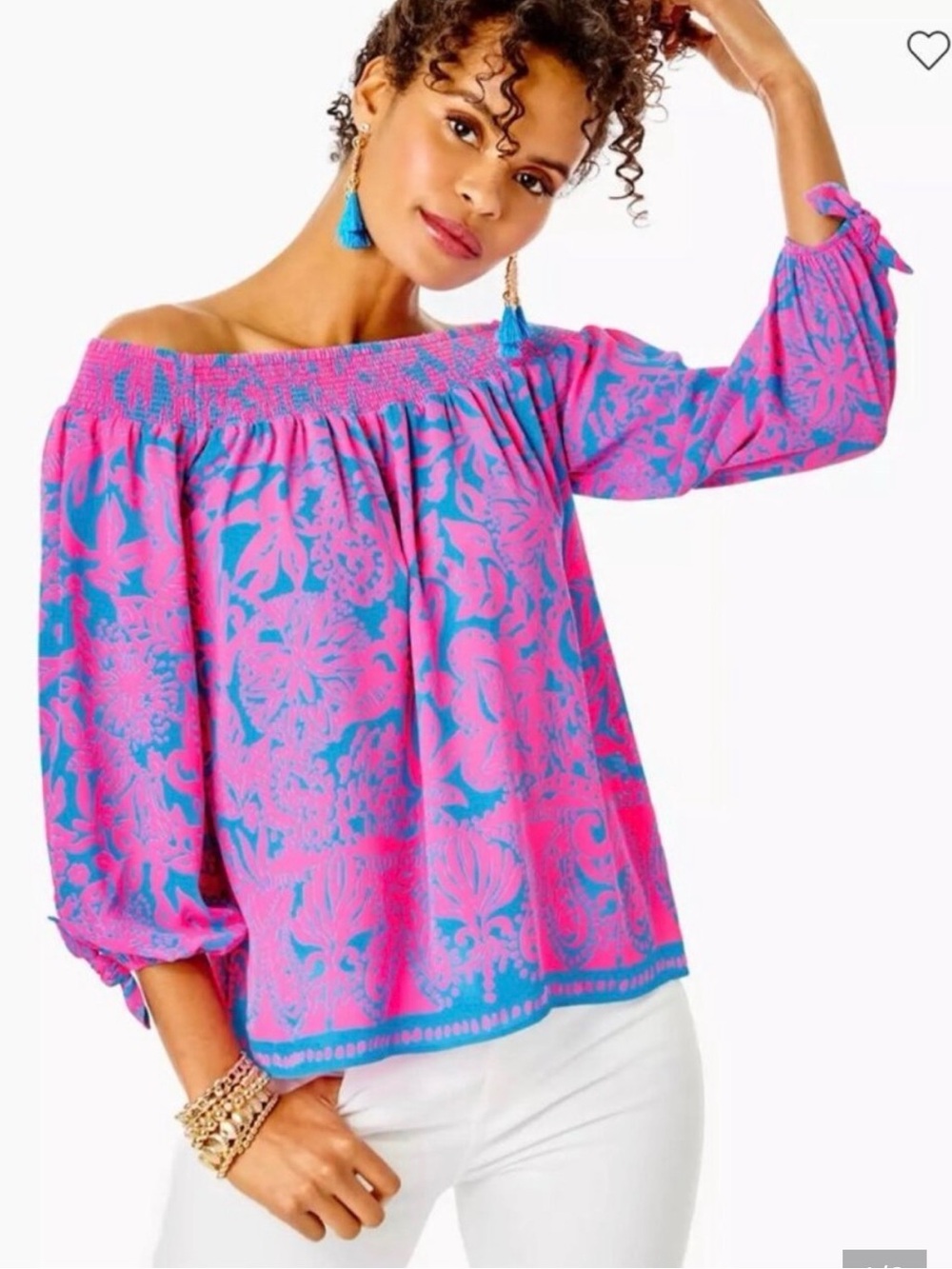 Like new Lilly Pulitzer Maryellen Off-Shoulder Top – Bright, Breezy & Flirty